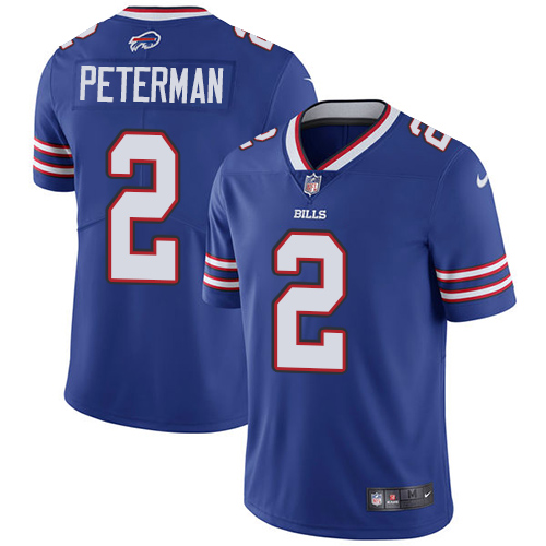 Nike Bills #2 Nathan Peterman Royal Blue Team Color Youth Stitched NFL Vapor Untouchable Limited Jersey